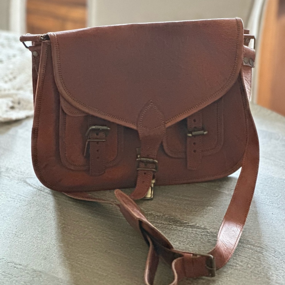 Brown Leather Satchel Bag